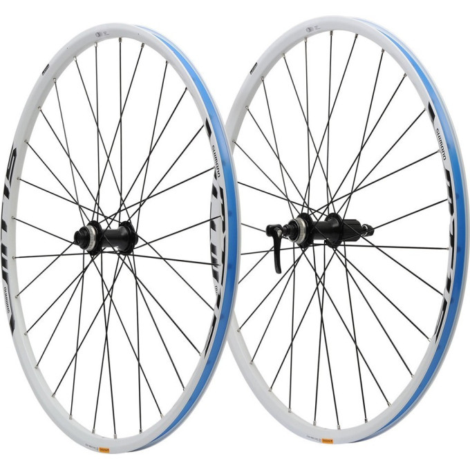 Комплект колес SHIMANO MT15, 29'', C.LOCK, НА 9-10СК, QR, ЦВ. БЕЛЫЙ С ЗЕЛЕНЫМ EWHMT15AFR9WE