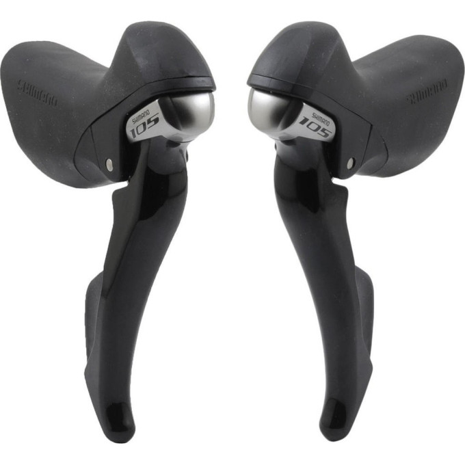 Шифтер/Тормозная ручка SHIMANO 105, 5800, ЛЕВ/ПР, 2X11СК, ТРОС+ОПЛЕТКА, ЦВ. ЧЕРНЫЙ IST5800DPAL